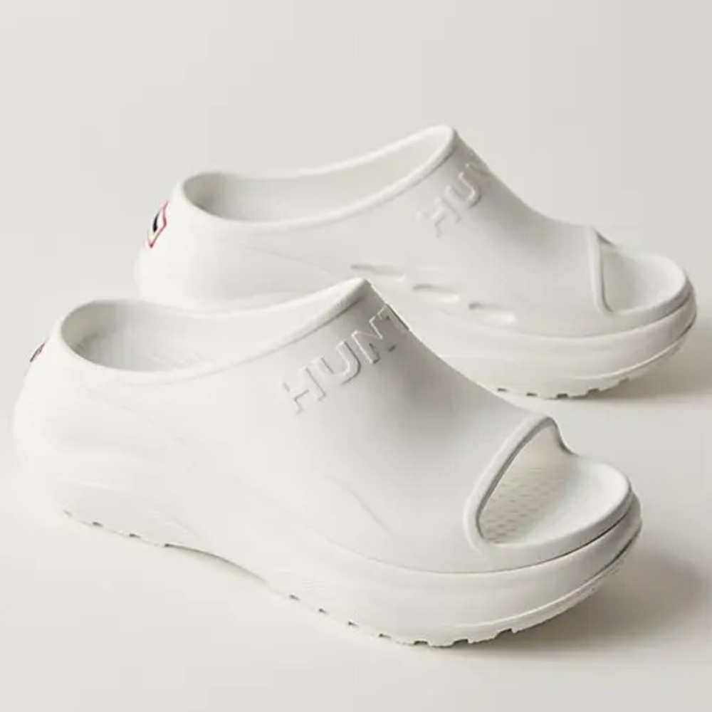 NEW Hunter haddie platform slip on summer sandal in white size 39/ 8-8.5